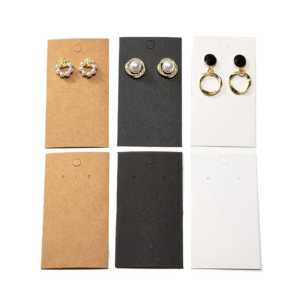 

50Pcs/Lot Blank Earring Display Cards Ear Stud Tags Holder Cardboard Kraft Paper For Small Businesses Jewelry Packaging Supplies