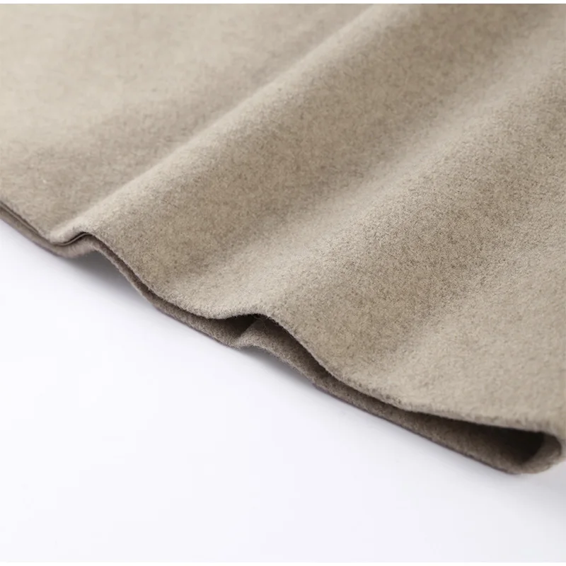 Solide Große Revers Gürtel Lange Woolen Frauen Mantel Elegante Volle Hülse Spitze Up Mantel 2025, Herbst Winter Wrap Stil Oberbekleidung – Detail 5