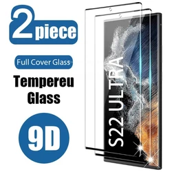 Enhanced 9D Full Cover Clear Tempered Glass Screen Protector - 2 Pack, Anti - Scratch - 2pcs (For S22 Ultra)