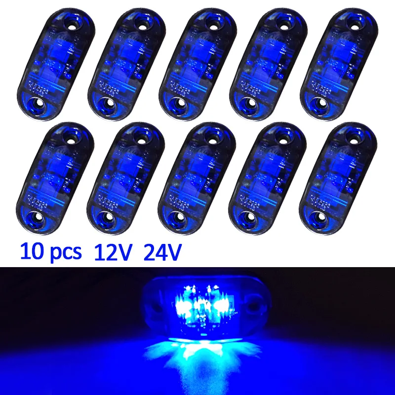 10PCS 24V 12V Marine Boat Transom LED Stern Light Tail Lamp Yacht Accessory Caravan Accessories Yellow White Red