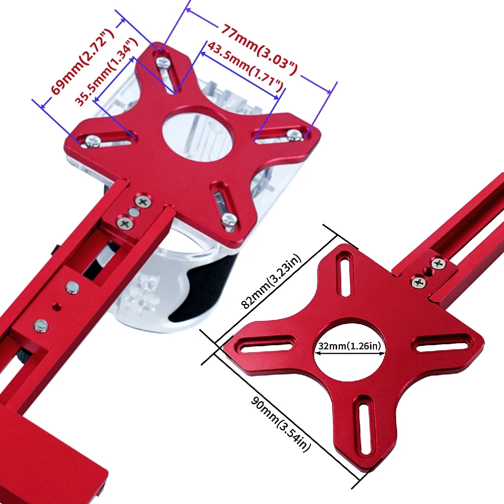 3 in 1 Router Frees Groef Beugel Houtbewerking Snijden en Frezen Cirkelvormig Hulpgereedschap Aluminium Router Cirkel Snijmal_voghion.com