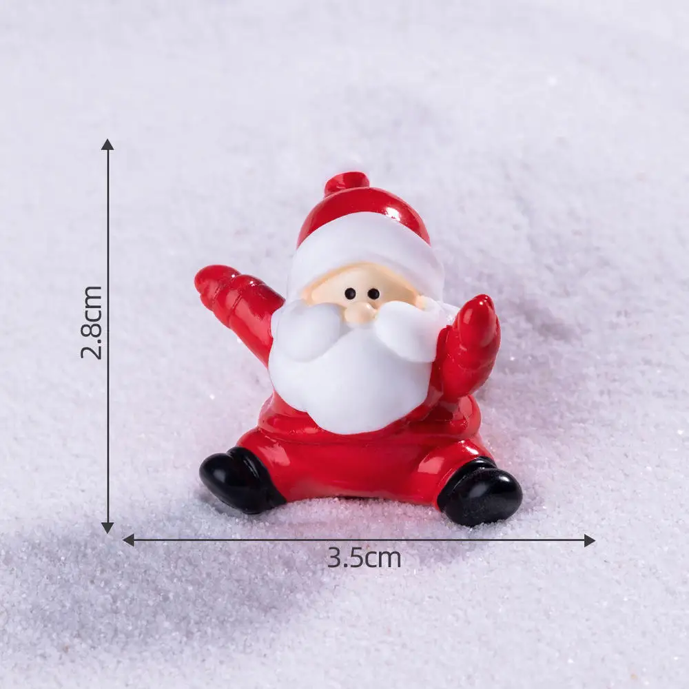 Festive Resin Miniature Holiday Figurines: Snowman, Santa, Christmas Tree, Reindeer Ornaments Perfect