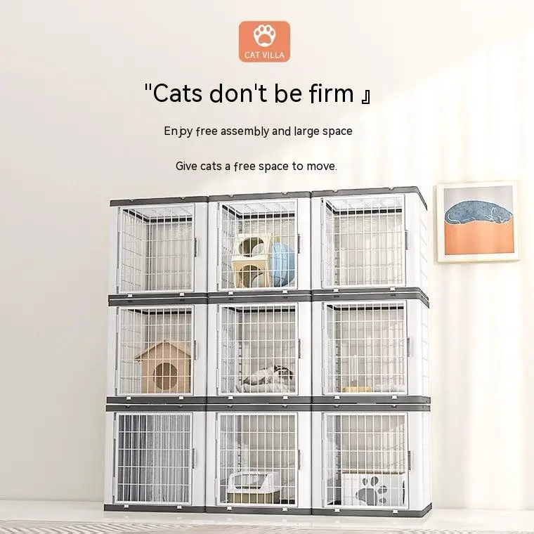 

Diy Plastic Oversized Free Space,splicing and Assembling Cat Villa Cattery Cat Cage Pet Shop,large Feeding Cage, Isolation Fence