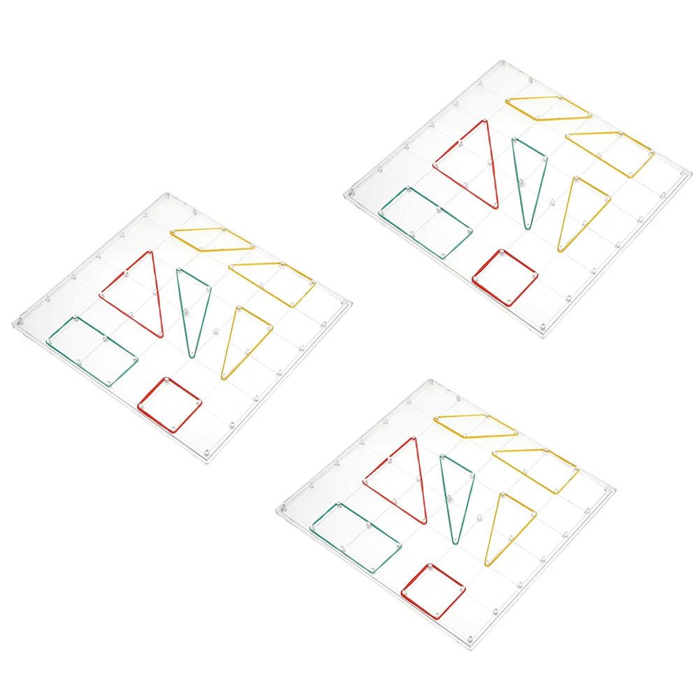 

Math Teaching Props Transparent Geometric Pegboard Toddler Toys Plastic Geoboards