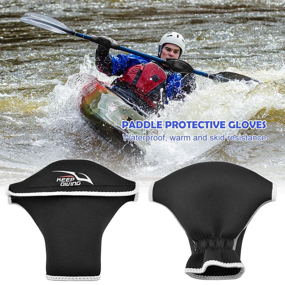 1 Pair 3mm Neoprene Paddle Water Resistant Gloves Paddle Mitts Kayak