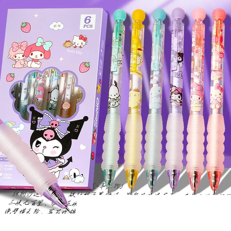 

12pcs/lot Sanrio Melody Kuromi Gel Pen Cute Kitty 0.5mm Black Ink Neutral Pens Promotional Gift Office School Supply