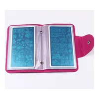 1Pcs Large Rectangular Nail Art Stamping Plate Holder 12X6cm 20Slot Empty Template Storage Organizer PU Leather Nail Plate Case 1