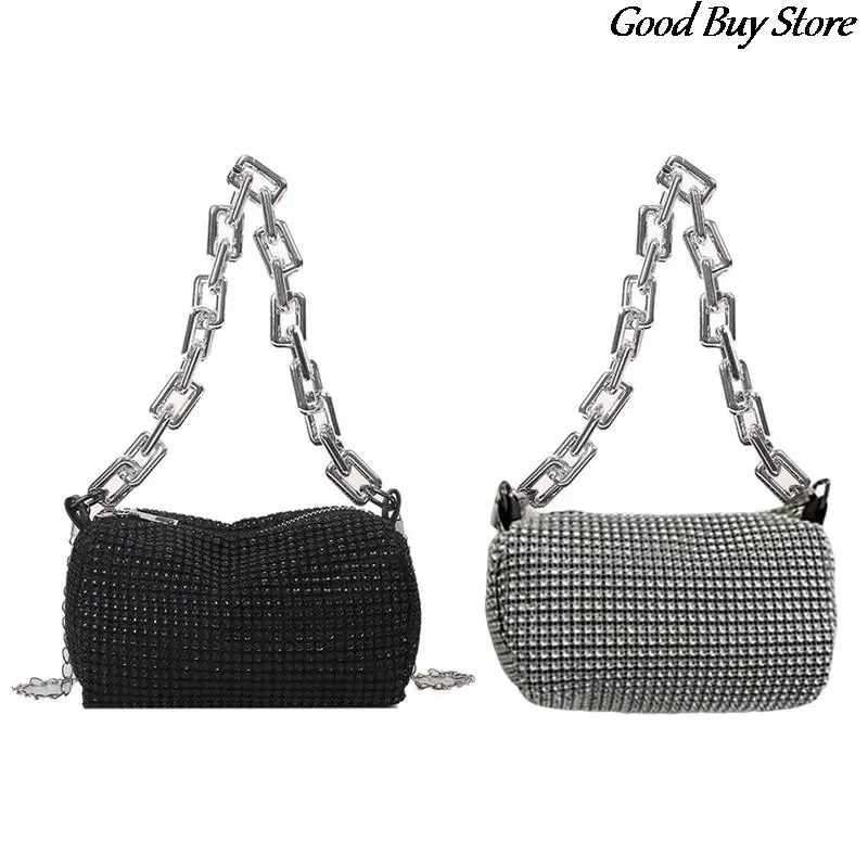 

Handle Rhinestone Evening Clutch Silver Sparkling Crystal Evening Wedding Wallets and Handbags Luxury Designer Shoulder Bags