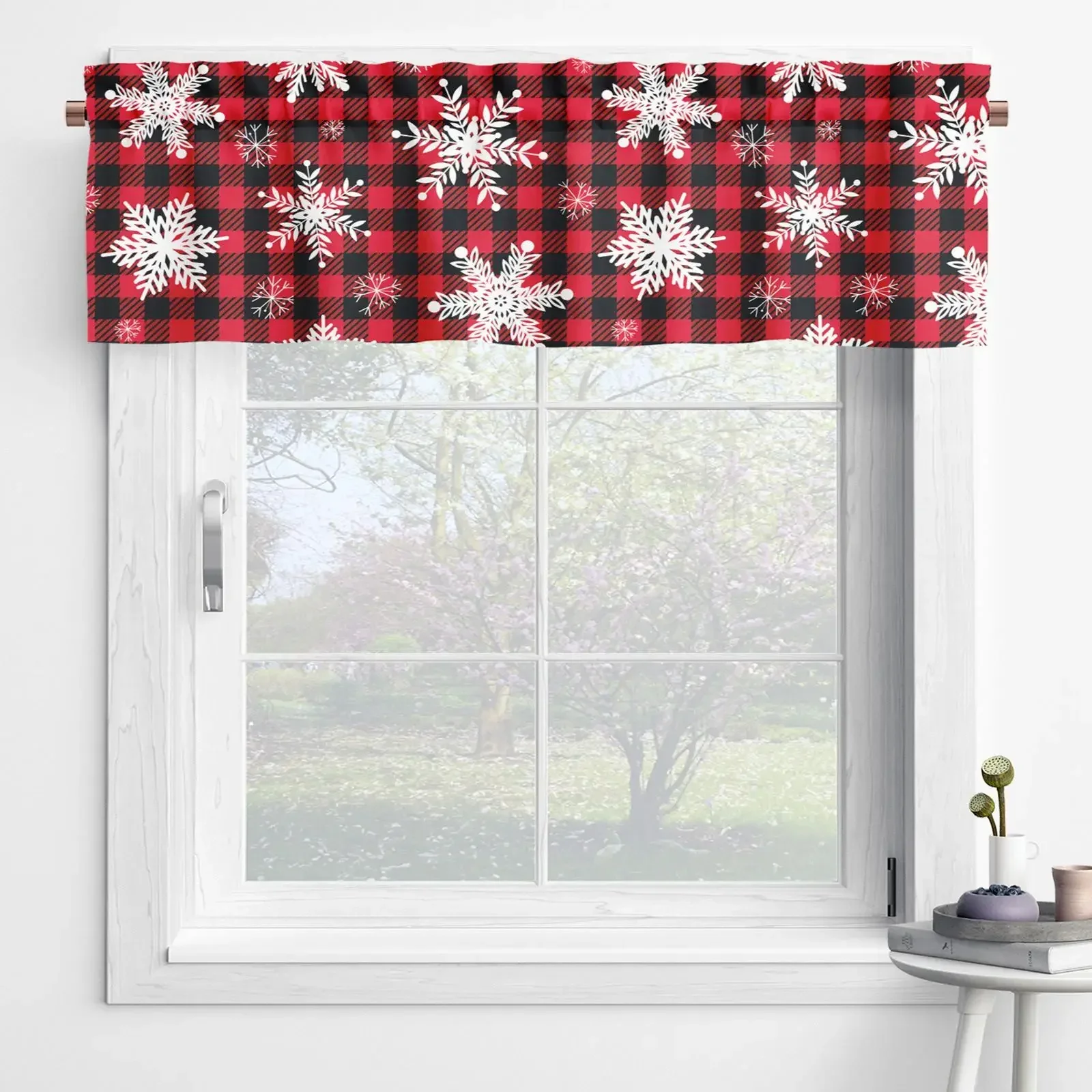

Santa Holiday 137x45cm Claus Window Winter Decorations Curtain Valance For Snowman Christmas