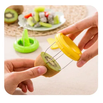 เครื่องมือเตรียมผลไม้ที่มีประสิทธิภาพ 1 ชิ้น, เครื่องปอกกีวีสแตนเลสเพื่อการปอกและหั่นที่ง่ายดาย, เครื่องมือครัวที่สร้างสรรค์ 1