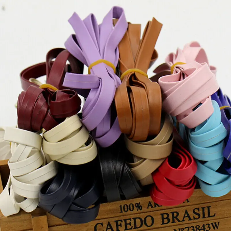 3 Meter Faux Leather PU Bias Binding Tape 10mm Sewing Piping DIY Craft Patchwork Upholstery Textile Webbing Ribbon