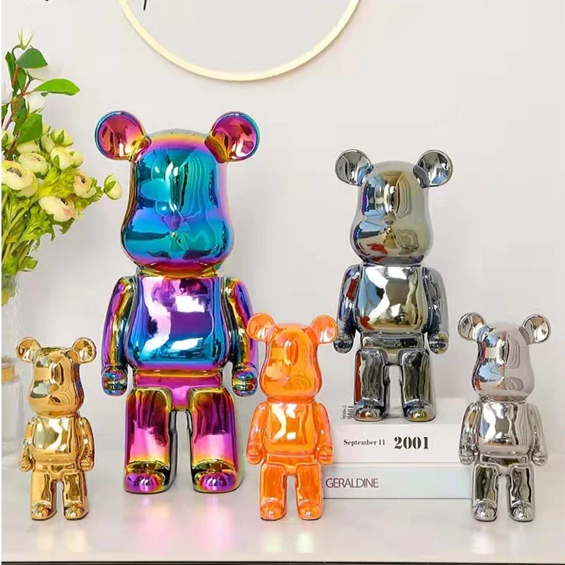 

Home Decor 28cm Bearbrick Action Figure Building Block Bear 400% PVC Model Figure DIY Anime Doll Kids Toys Kids Birthday Gifts