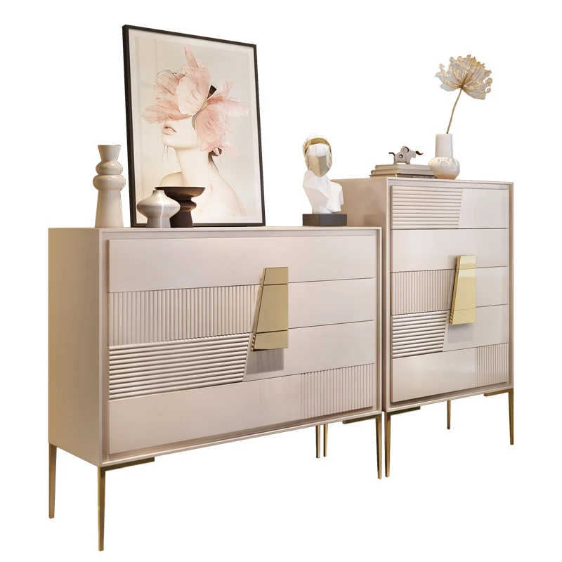 

Italian-Style Light Luxury Chest of Drawers Combination Modern Minimalist Living Room Stone Plate Locker