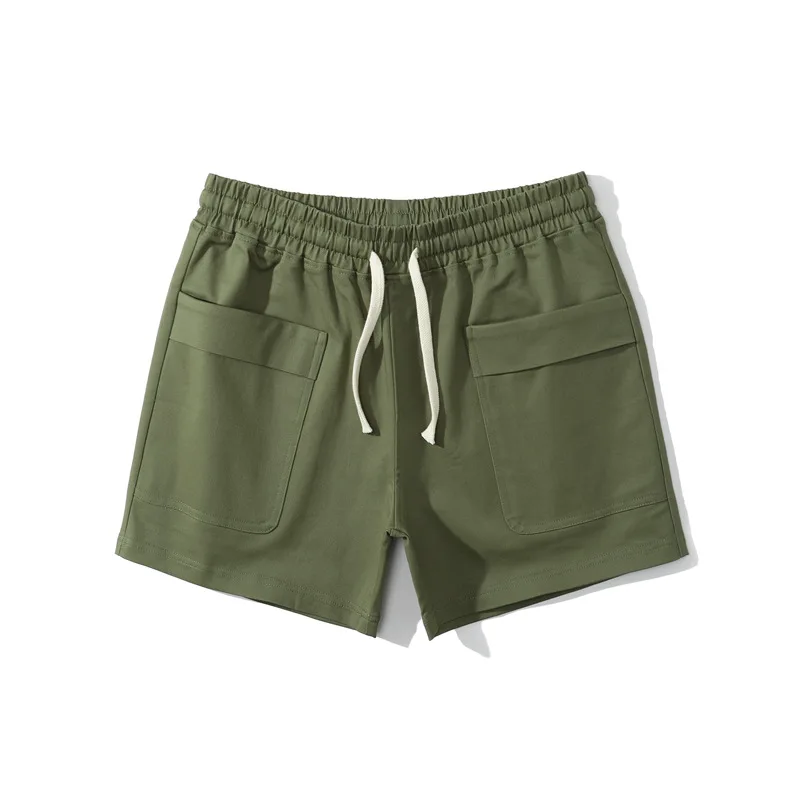 Cargo Shorts big pocket Men Japanese Style Cotton Running Sport Shorts for Men Casual Summer Elastic Waist Solid Shorts