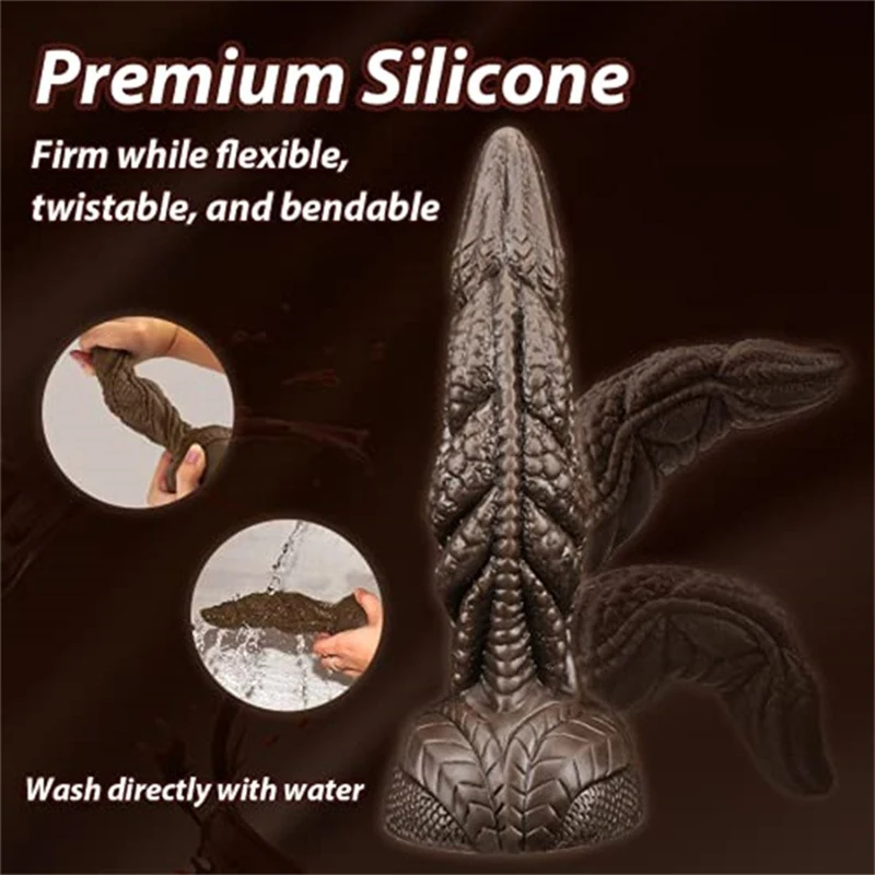 Liquid Silicone Realistic Strong Suction Prostate Massager Dildos Large Butt Plug Animal Monster Dragon Dildo Sex Toys For Women