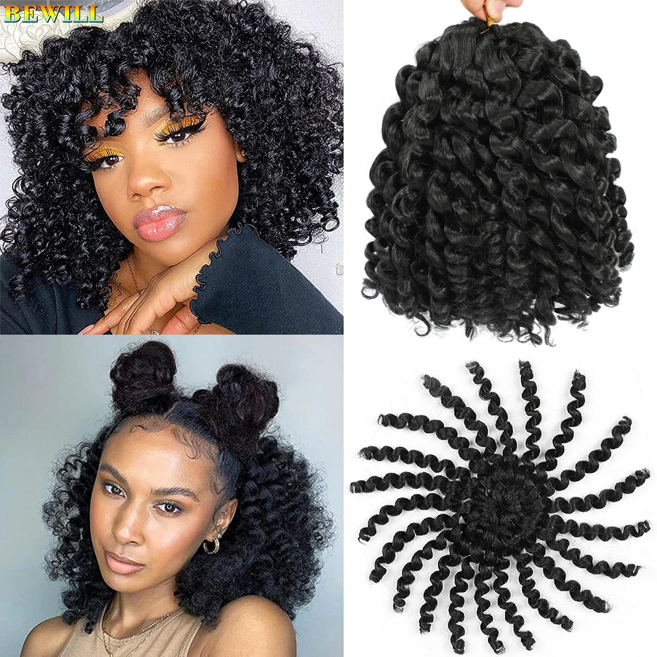 Jamaican Bounce Crochet Hair Ombre 613 350 30 27 Bug Red Grey Colors1-4 Packs Deal 8 inch Synthetic Jumpy Wand Curl Crochet Hair 4