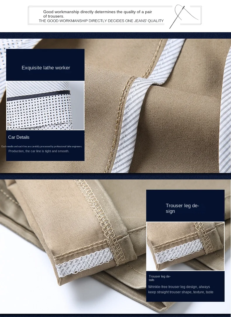 Description Picture 5 of itemSummer Business Casual Pants Men's Thin and Silky Breathable High Waist Loose Straight Daily Office Large Size Suit Pants
