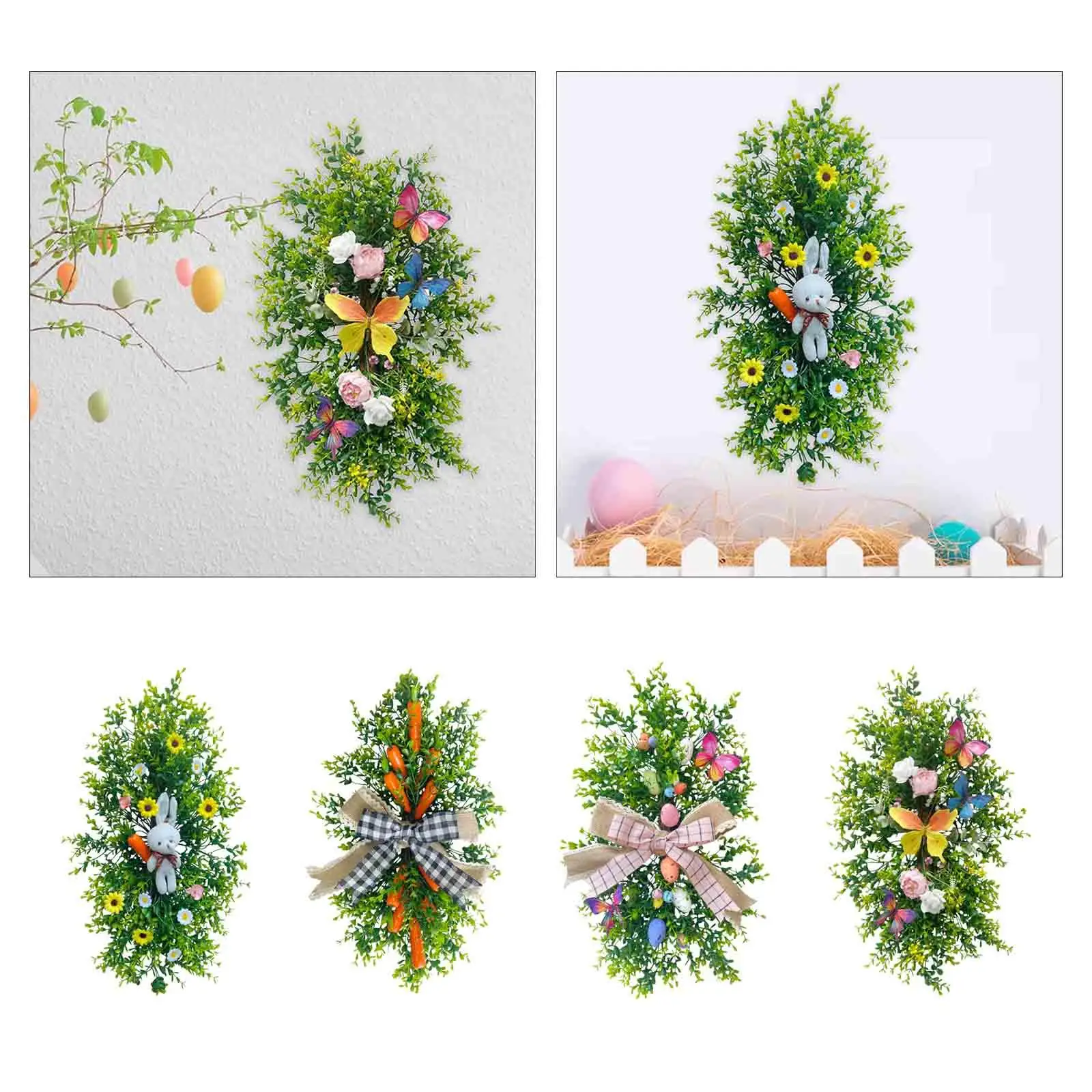 Easter Artificial Vine Durable Accessory Front Door Hanging for Rustic Mantle Arch Garland Decorations Artificial Flower Wreath