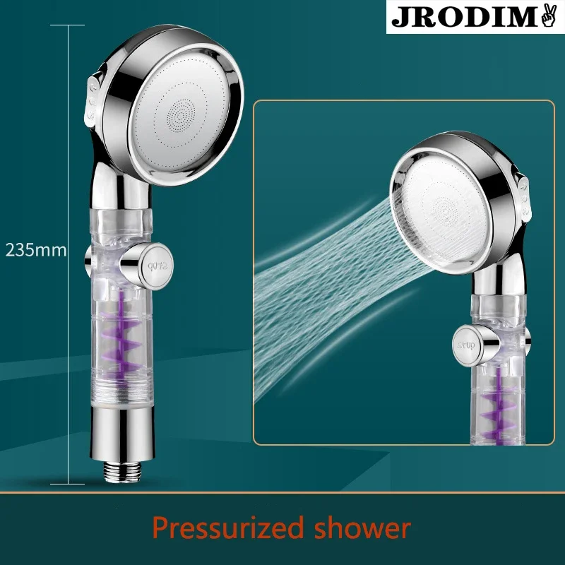 

Adjustable 3 Mode Turbo High Pressure Water Saving Showerhead Pressurized Shower Head Bathroom Accessries SPA Shower Head Spray