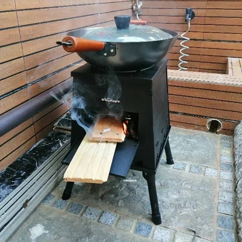 Portable Outdoor Fire Pits Camping Cooking Stove Foldable Brazier Mobile Pot Stove Wood Stoves Villa Courtyard Heating Fire Pit