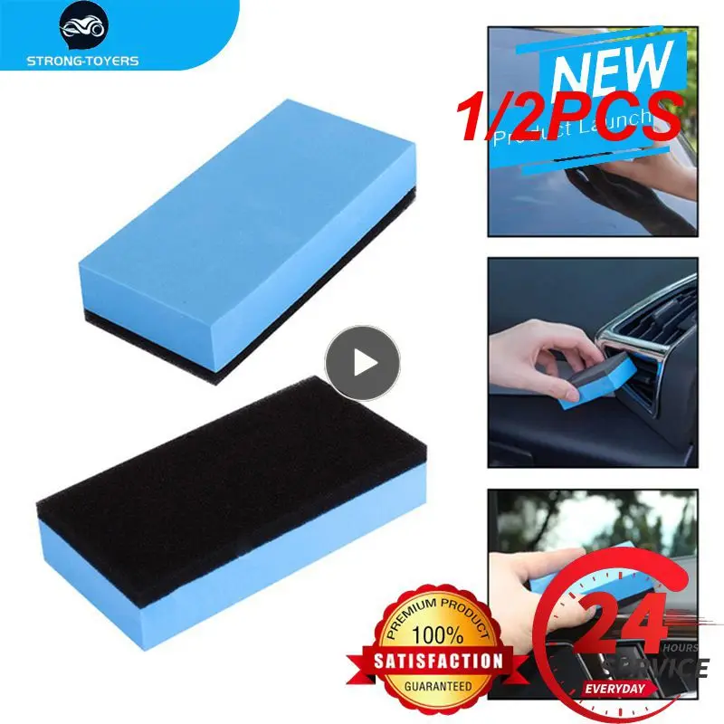 

1/2PCS Car Ceramic Coating Applicator Glass Wax Coat Applicator Pads Sponges Automobile Blue Square Sponge And Cloth