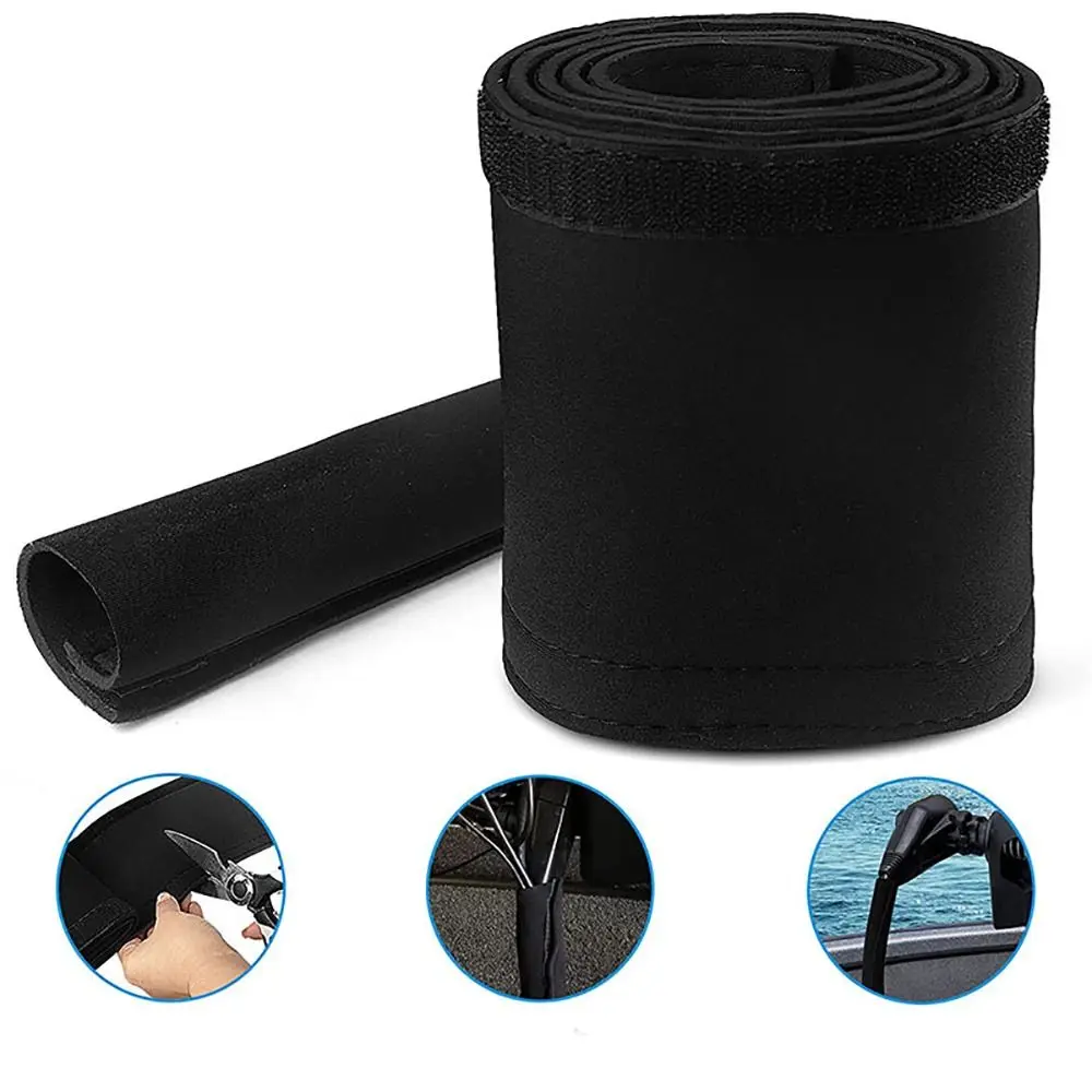 Trolling Motor Cable Organizer Sleeve 60" L Black Neoprene Troll Sleeve Trolling Motor Wire Cover