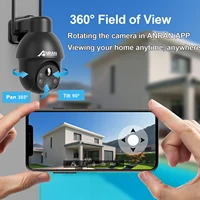 ANRAN – caméra de Surveillance extérieure 3MP, Compatible avec Alexa, WiFi 2.4G, sans fil, batterie solaire, projecteur, détection de mouvement PIR 3