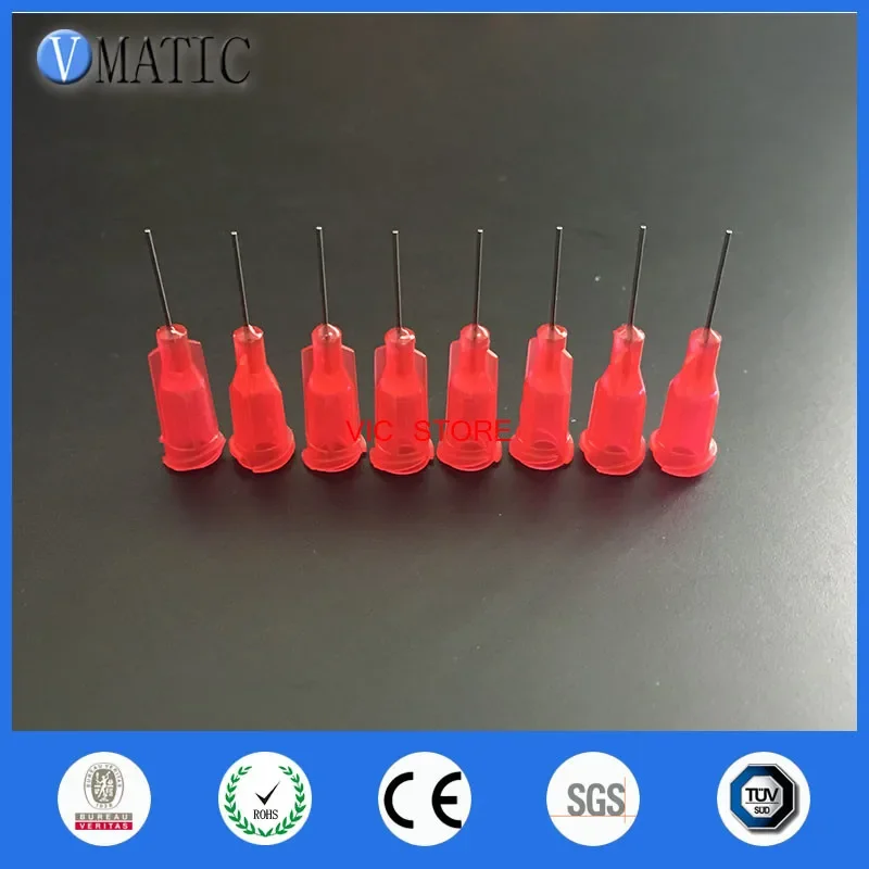 Plastic Syringe Needle Tip 100Pcs 25G Red 0.5'' 1/2 Inch Length Glue Dispensing Needle Tips Nozzle