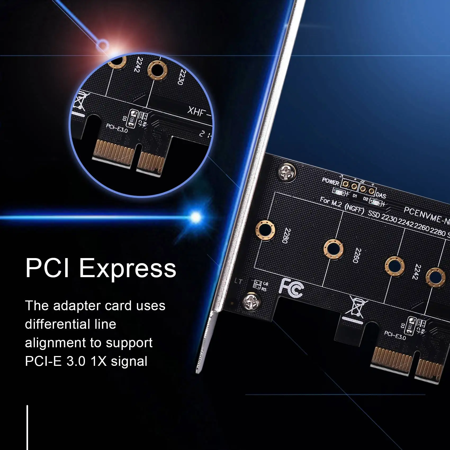 카드에 PCIE-M2 어댑터, PCI 익스프레스 3.0 X1 라이저 어댑터 추가