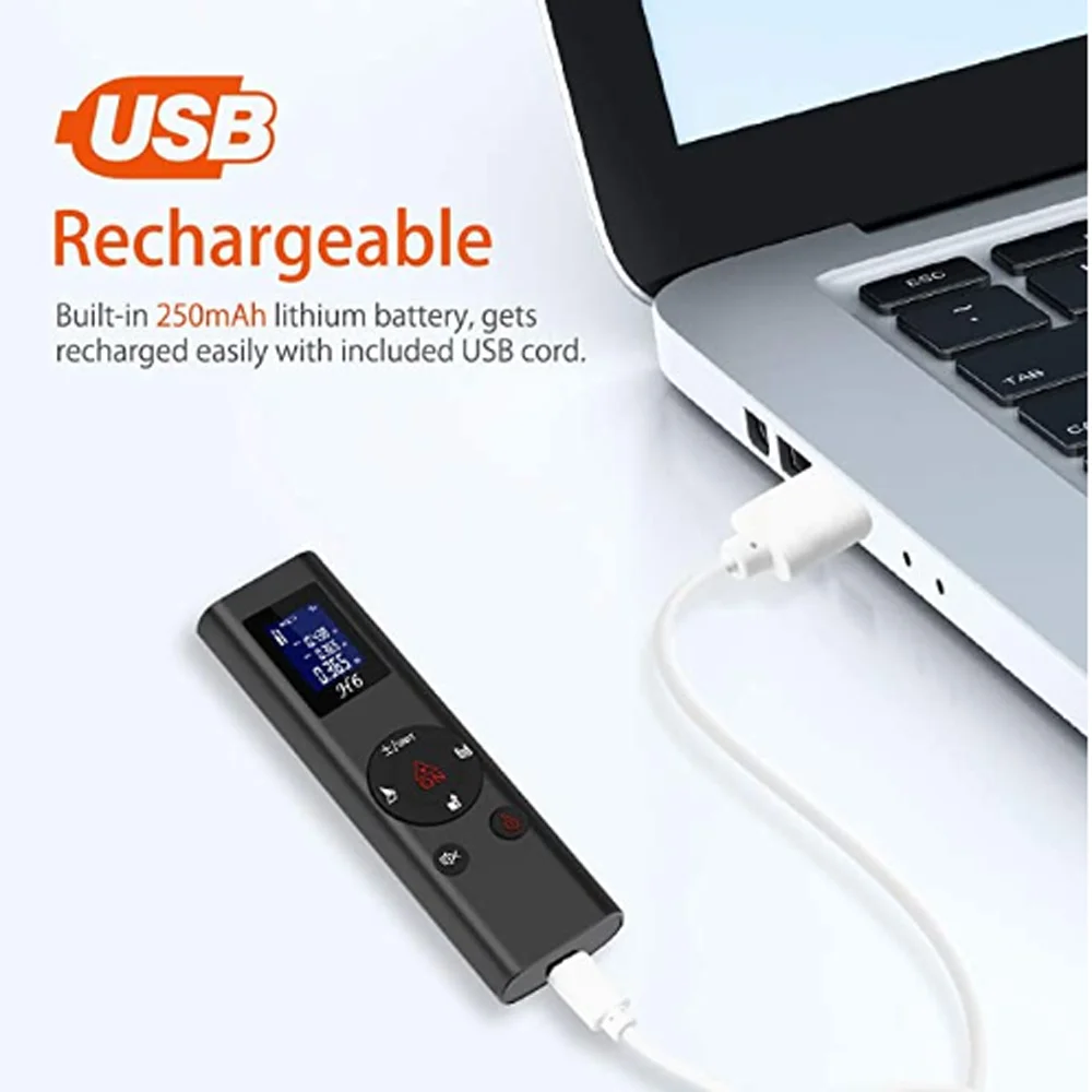 40M Smart Digital level Laser Distance Meter Range TYPE C USB Charging Rangefinder Mini Handheld Distance Measuring Meter