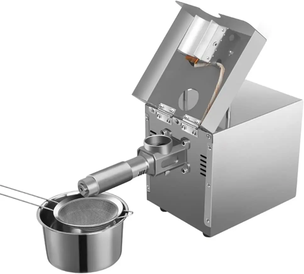 Oil Press Machine 1500W 110V Electric Automatic Peanut Nut Seed Oil Extractor Stainless Steel Oil Presser Expeller 2
