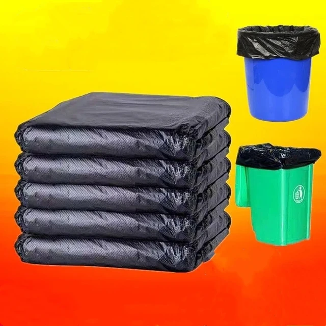 50pcs Trash Bags Large Capacity Trash Bag Disposable Thickened Storage Bags  Clear Recycling Bin Liners Bags Plastic Refuse Sacks