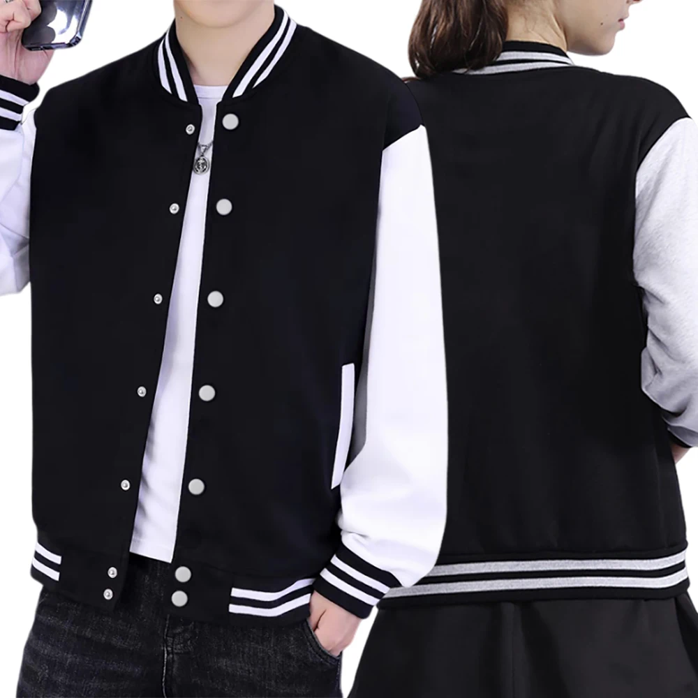 Black White Jacket Coats 5XL Loose Oversized Clothes Casual Men Women Baseball Clothes Couple Street Coat Warm Fleece Jackets