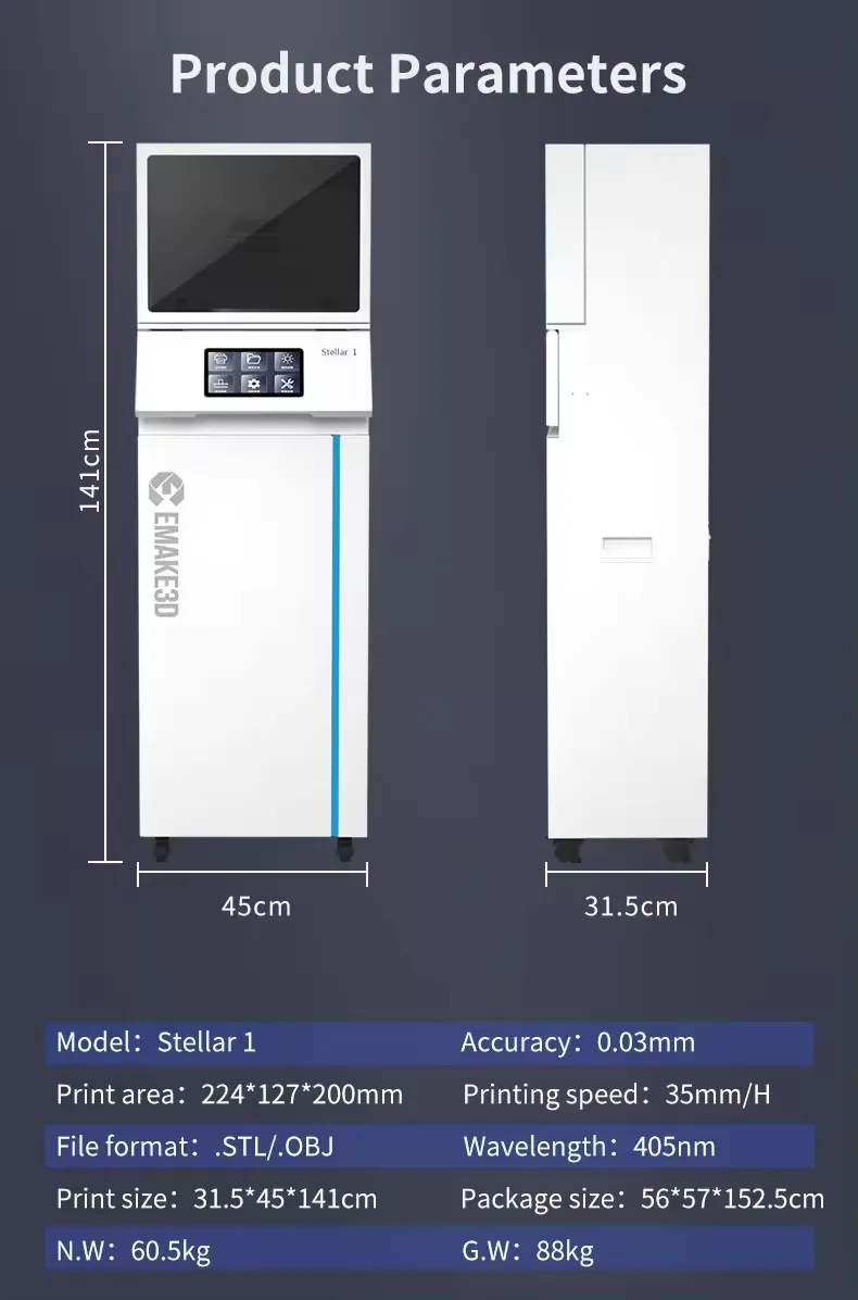 S84b1b099f4b84d01aa78aa462a0968c6n Drukarka 3D JG MAKER LCD 14K 10,1 cala o wysokiej dokładności, dobra do zastosowań jubilerskich i stomatologicznych