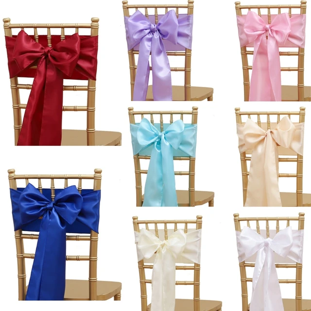 1 pièces produits de décoration de mariage rubans ruban couvre-chaise de Banquet nœuds sangles de chaise décoration de fête de Banquet Sillas 3