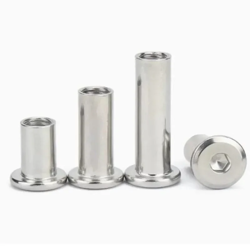 5-10pcs M3 M4 M5 m6 m8 304 Stainless Steel Large Flat Hex socket Furniture Rivet nut Connector Insert Joint Sleeve Cap Nut screw