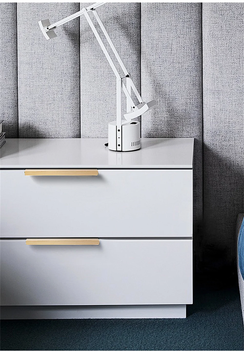 Description Picture 3 of itemNon-punch Furniture Handle Brushed Gold Silver Matte Black Lacquer White Cabinet Handles Hidden Handles for Cabinets and Drawers