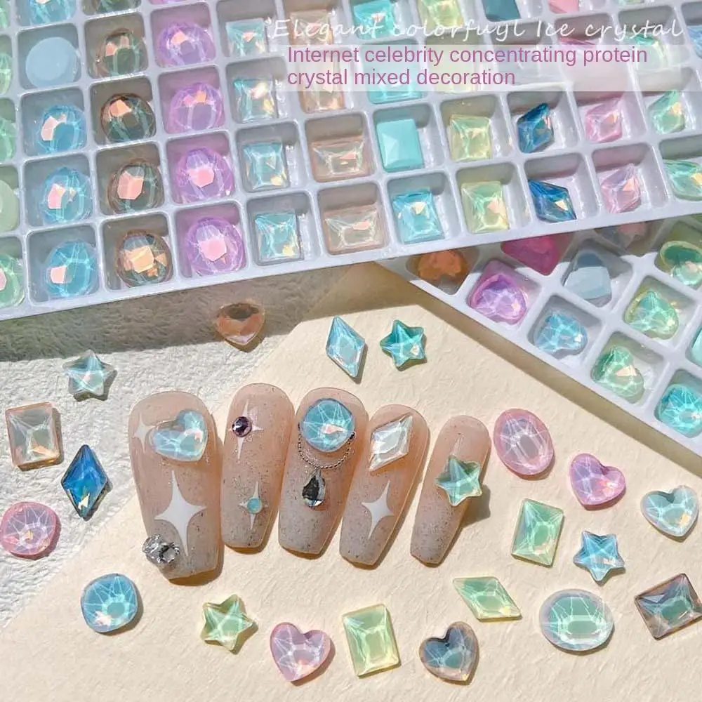 

Aurora Decorations Nail Decorations Macaroon Color Love Heart Nail Rhinestones Rhombic Stars Nail Accessories Nail Salon