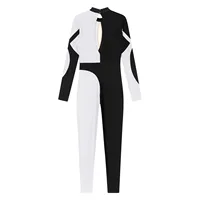 Womens Ballet Dance Gymnastics Leotards Figure Skating Acrobatics Performance Costume Long Sleeve Rhinestones Jumpsuit Bodysuit - Image 5