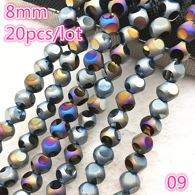 20pcs 8mm Austria Crystal Earrings Choker Bead Glass Bead Spacer Bead For Jewelry Making Necklace