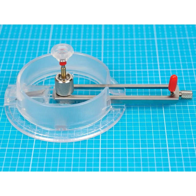조절 가능한 원형 컴퍼스 커터 1.8-17cm DIY 공예용 - 가죽, 종이 및 카드용 도구 (예비 칼날 5개 포함)