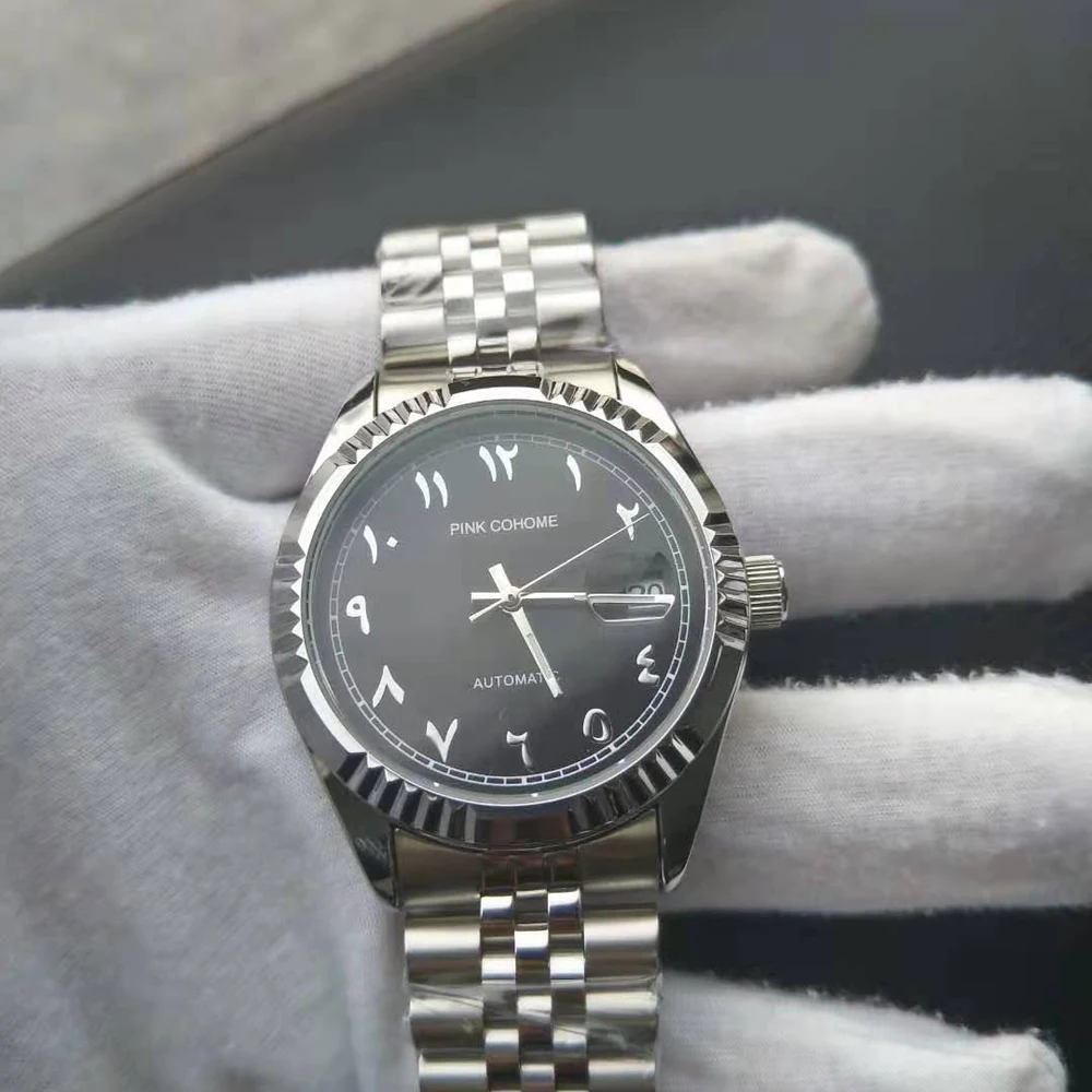 Steel Arabic Watches Branded Swiss Wristwatch Arabian Muslim Clocks Waterproof Automatic Movement Mechanical Machine 3
