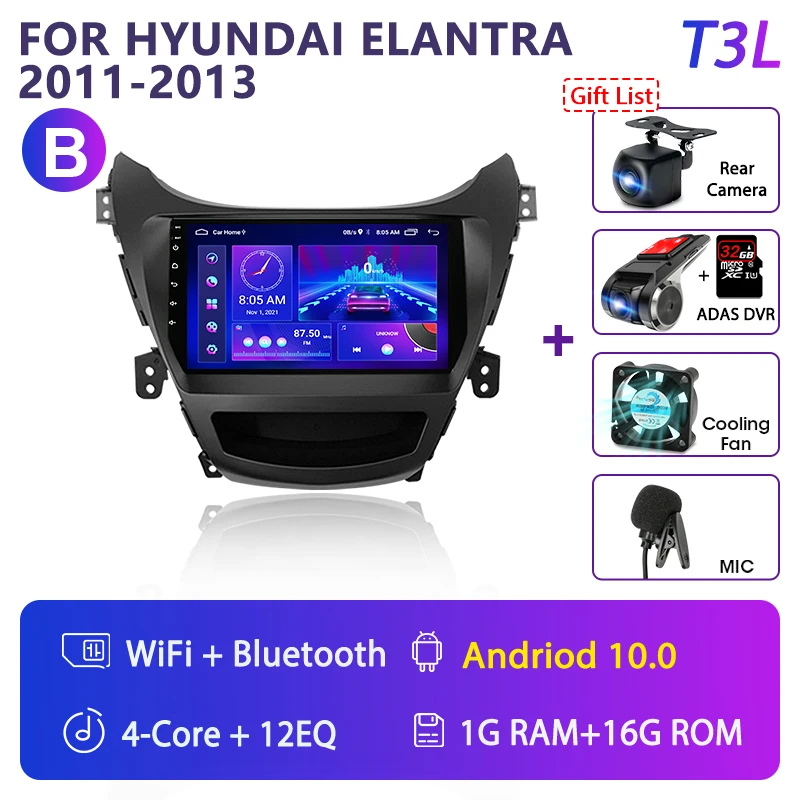 car stereo player dvd Srnubi Android 11.0 Car Radio For Hyundai Elantra 2011-2016 Multimedia Video Player 2Din 4G Navigation Carplay DVD Head unit portable video player for car