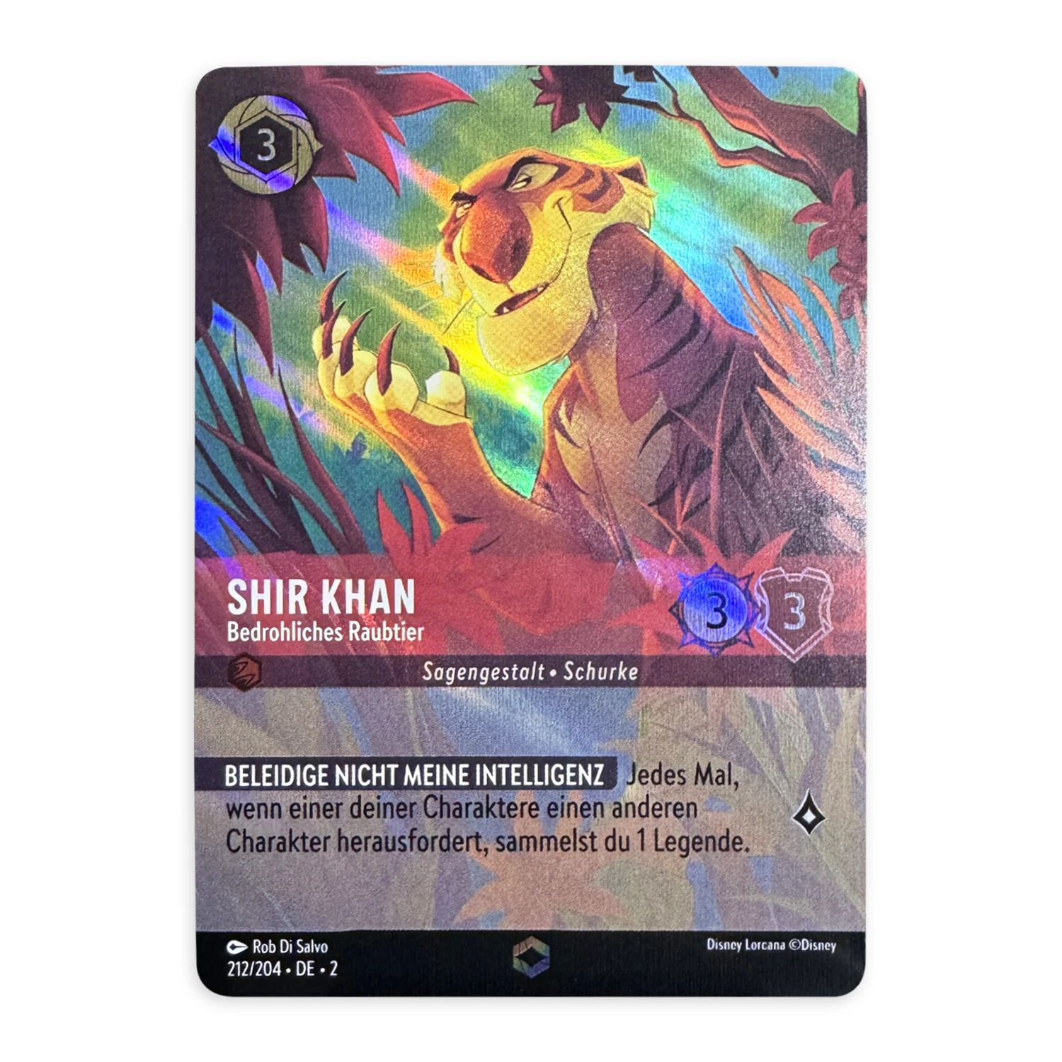 Disney Lorcana Chapter 2 Proxy Card Shere Khan - Menacing Predator Villain-Storyborn Ruby Enchanted Rise Of The Floodborn #212