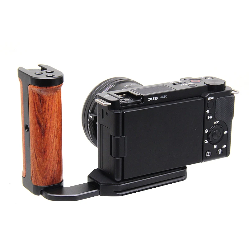 Micro Único Punho Lateral Universal da Câmera Vertical Tiro l Suporte da Placa com Sapata Fria para o Microfone Conduziu a Luz - Image 2