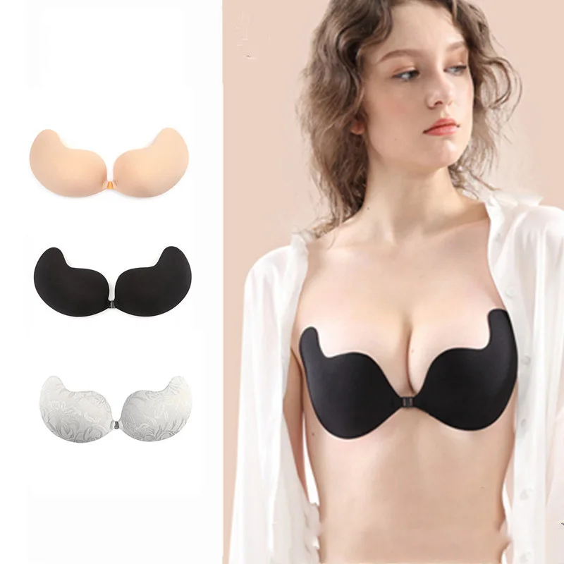 

Silicone Breast And Nipple Cover Sticker Classic Multiple Sizes Latest Women's Invisible Pulling Strap Up Push Strapless Bra