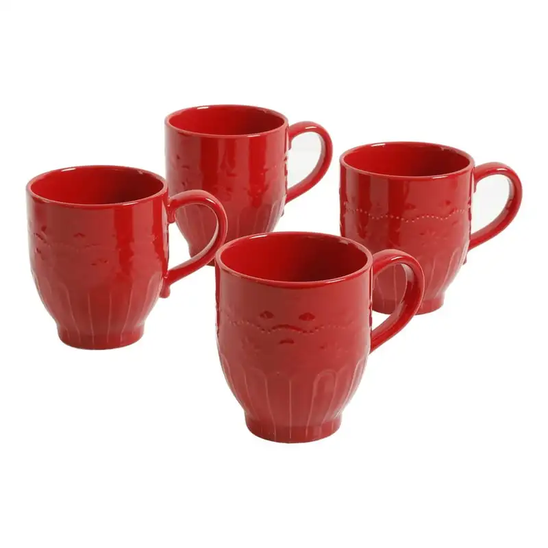 

17-Ounce Red Mugs, 4-Pack