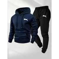 Ensemble survêtement homme chaud et tendance : sweat à capuche et pantalon de jogging décontracté, idéal pour le sport et le streetwear (2 pièces) 5