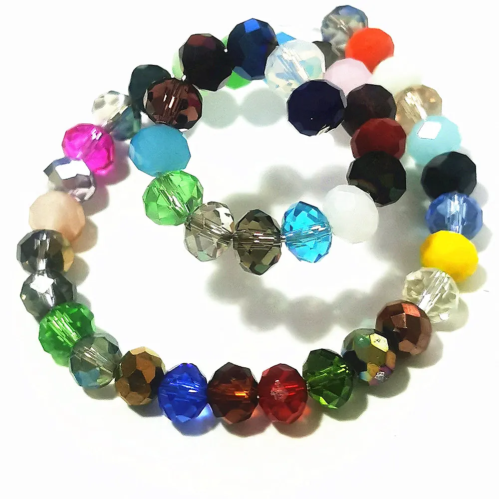Listing #2 Wholesale 25x Loose Bead Crystal 8mm Jewelery Makings Diy Findings Craft Glass bead Spacer beads Rondelle