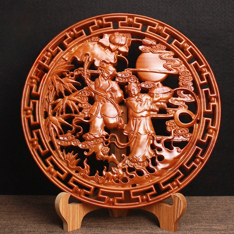 

Peach wood decorations for home, living room, family, wedding room, hanging accessories, bedroom, wood carving decorations,gifts